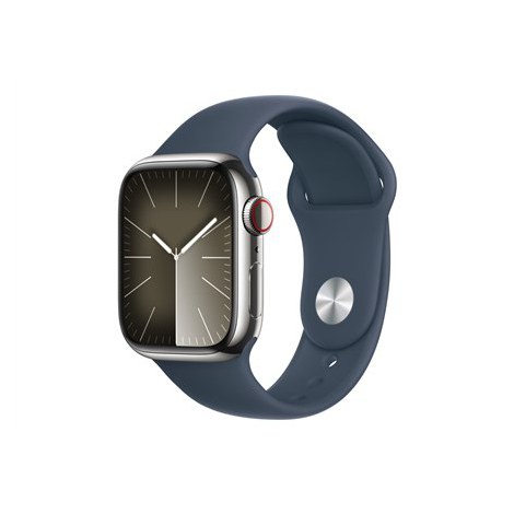 Apple Series 9 (GPS + Cellular) Inteligentny zegarek 4G Stal nierdzewna Burzowy błękit 41 mm Odbiornik Apple Pay GPS/GLONASS/Gal